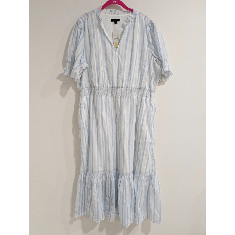 J. Crew Striped Tiered Midi Dress - Picture 2 of 8